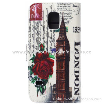 Leather Case with Holder, for Samsung Galaxy S5 mini/G800